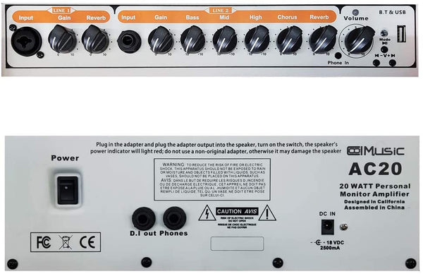 Coolmusic Bluetooth luidspreker 100 W, monitor, versterker voor elektrische trommel, toetsenbord en akoestische gitaar Coolmusic Bluetooth luidspreker 100 W, monitor, versterker voor elektrische trommel, toetsenbord en akoestische gitaar